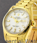 Day Date - Presidential - Yellow Gold - Fluted Bezel on President Bracelet - White Baguette Diamond Dial