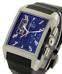 Grande Port Royal Open in Steel on Black Rubber Strap with Black Dial