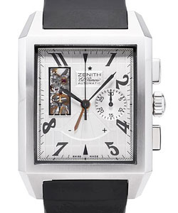Grande Port Royal Open in Steel on Black Rubber Strap with Silver Dial