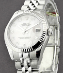 Datejust 31mm in Steel with Fluted Bezel on Steel Jubilee Bracelet with MOP Diamond Dial