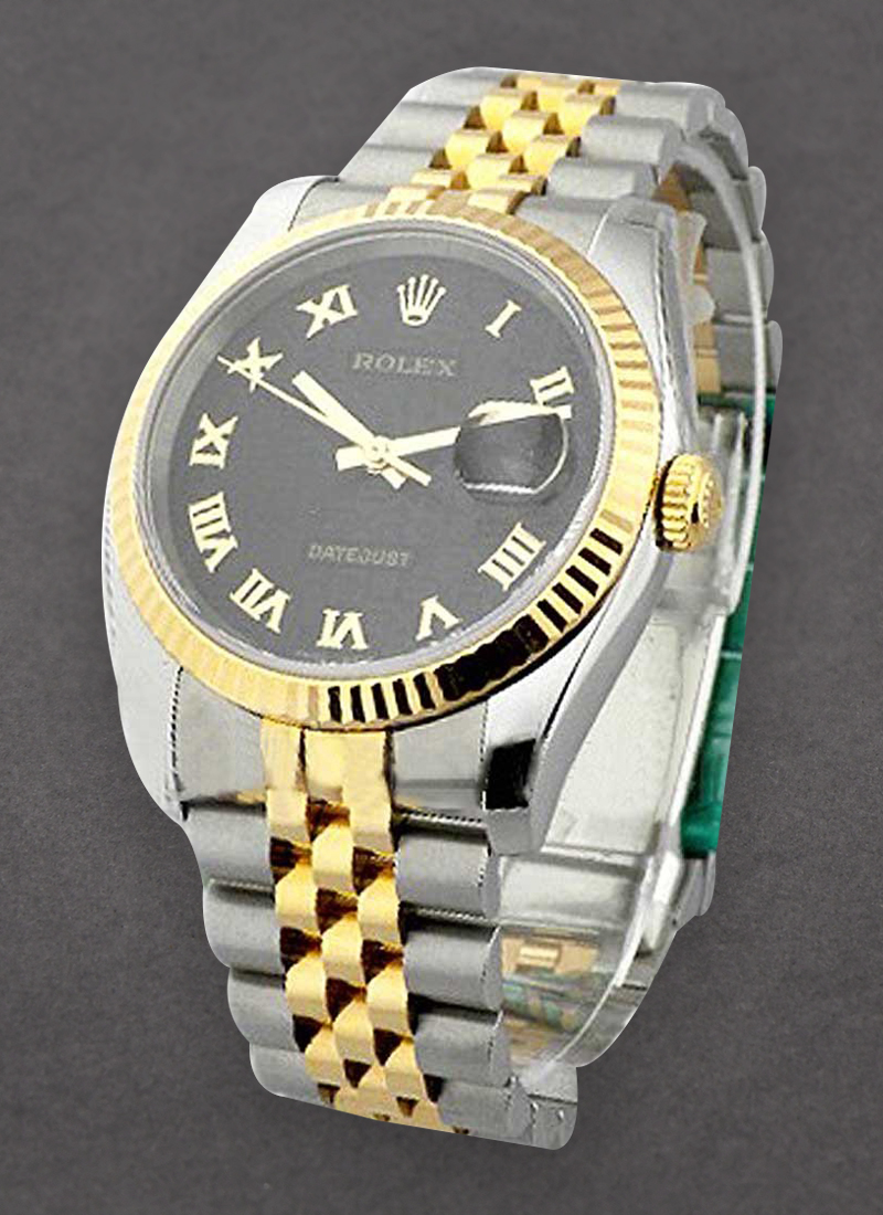 Rolex Unworn Datejust 36mm in Steel with Yellow Gold Fluted Bezel