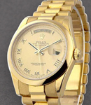 Day-Date President in Yellow Gold with Domed Bezel on Bracelet with Champagne Roman Dial