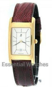 Classic Lady's Yellow Gold on Brown Leather Strap with Silver Dial