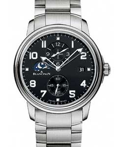 Leman Double Time Zone 40mm Automatic in Stainless Steel on Stainless Steel Bracelet with Black Arabic Dial