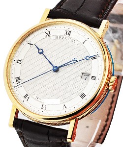 Classique Automatic in Yellow Gold on Brown Leather Strap with Silver Dial