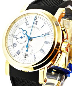Marine II Chronograph Yellow Gold on Rubber Strap w/  Silver Dial