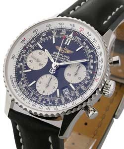 Navitimer Automatic Chronograph Steel on Strap with Black Dial