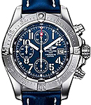 Avenger Skyland Chronograph in Steel on Blue Calfskin Leather Strap with Blue Dial