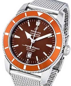 Superocean Heritage 46mm in Steel with Brown Bezel on Steel Bracelet with Brown Dial