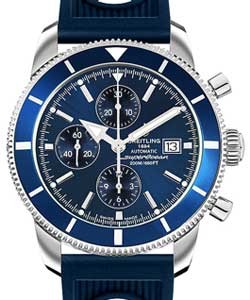 Superocean Heritage in Steel on Blue Rubber Strap with Blue Dial