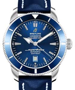 Superocean Steelfish X-Plus Men''s Automatic in Steel Steel on Blue Leather Strap with Blue Dial