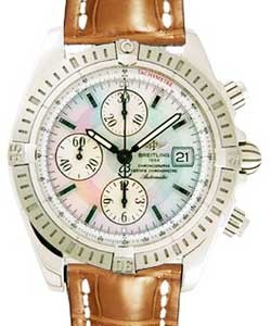 Chronomat Calibre 13 Men's Automatic in Steel Steel on Brown Leather Strap with MOP Dial