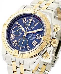 Chronomat Evolution Men''s Automatic in 2-Tone Steel and Rg on Bracelet with Blue Roman Dial