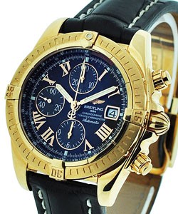 Chronomat Evolution Rose Gold on Strap with Black Dial - Deployment Buckle