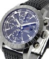 Mille Miglia Chrono GMT in Steel on Black Rubber Strap with Black Dial - 1000pcs made