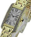 Tank Americaine Yellow Gold Diamond Bezel Yellow Gold on Bracelet with White Dial