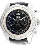Bentley Motors Chronograph in Steel on Black Alligator Leather Strap with Black Dial