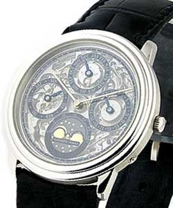 Jules Audemars Skeleton Perpetual Calendar Platinum on Strap - 35mm