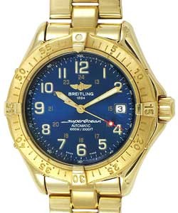 Super Ocean Yellow Gold on Bracelet with Blue Dial