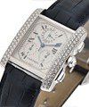 Tank Francaise Chronoflex - Diamond Bezel White Gold on Strap with Silver Dial