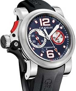 Chronofighter RAC Trigger Graphite Rush in Stainless Steel on Black Rubber Strap with Graphite Dial