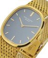 Golden Ellipse Ref 3548 - Mid Size in Yellow Gold Yellow Gold on Bracelet with Blue Dial