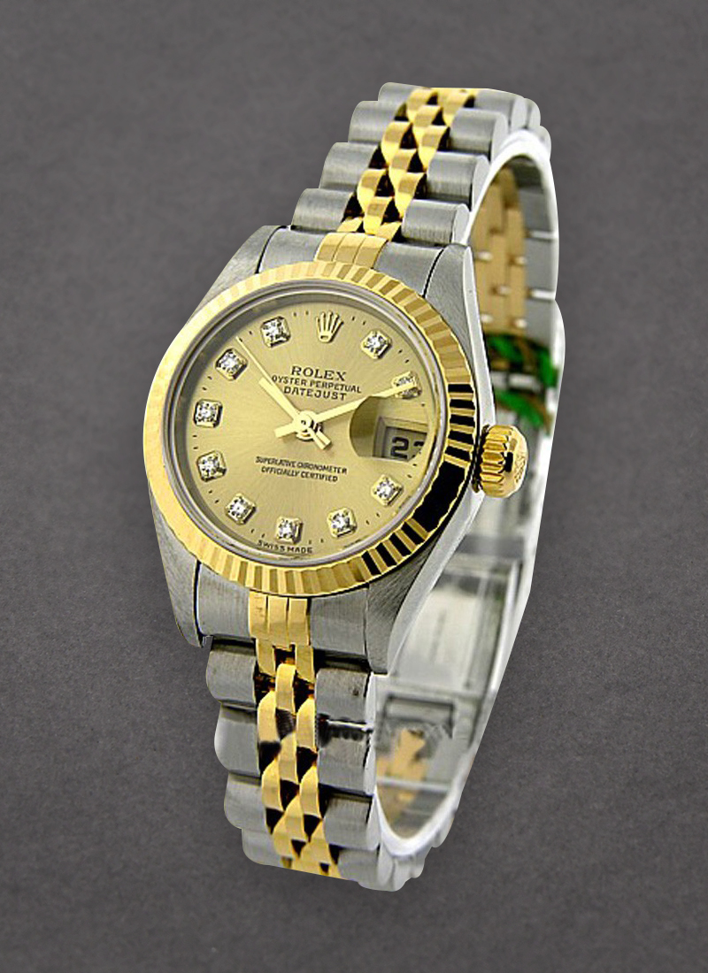 Pre-Owned Rolex Lady's 2-Tone Datejust in Steel and Yellow Gold Fluted Bezel