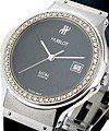 Classic - Lady's Size with Diamond Bezel Steel on Rubber with Black Dial