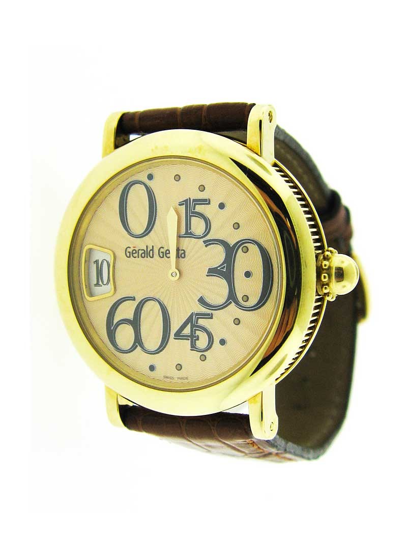 Gerald Genta Jump Hour Retrograde 36mm Automatic in Yellow Gold