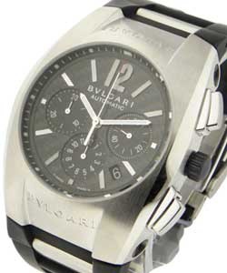 Ergon Chronograph in Steel on Black Rubber and Steel Strap with Carbon Fiber Dial