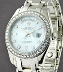 Masterpiece in Platinum with Diamond Bezel on Platinum Pearlmaster Bracelet with Ice Blue Diamond Dial