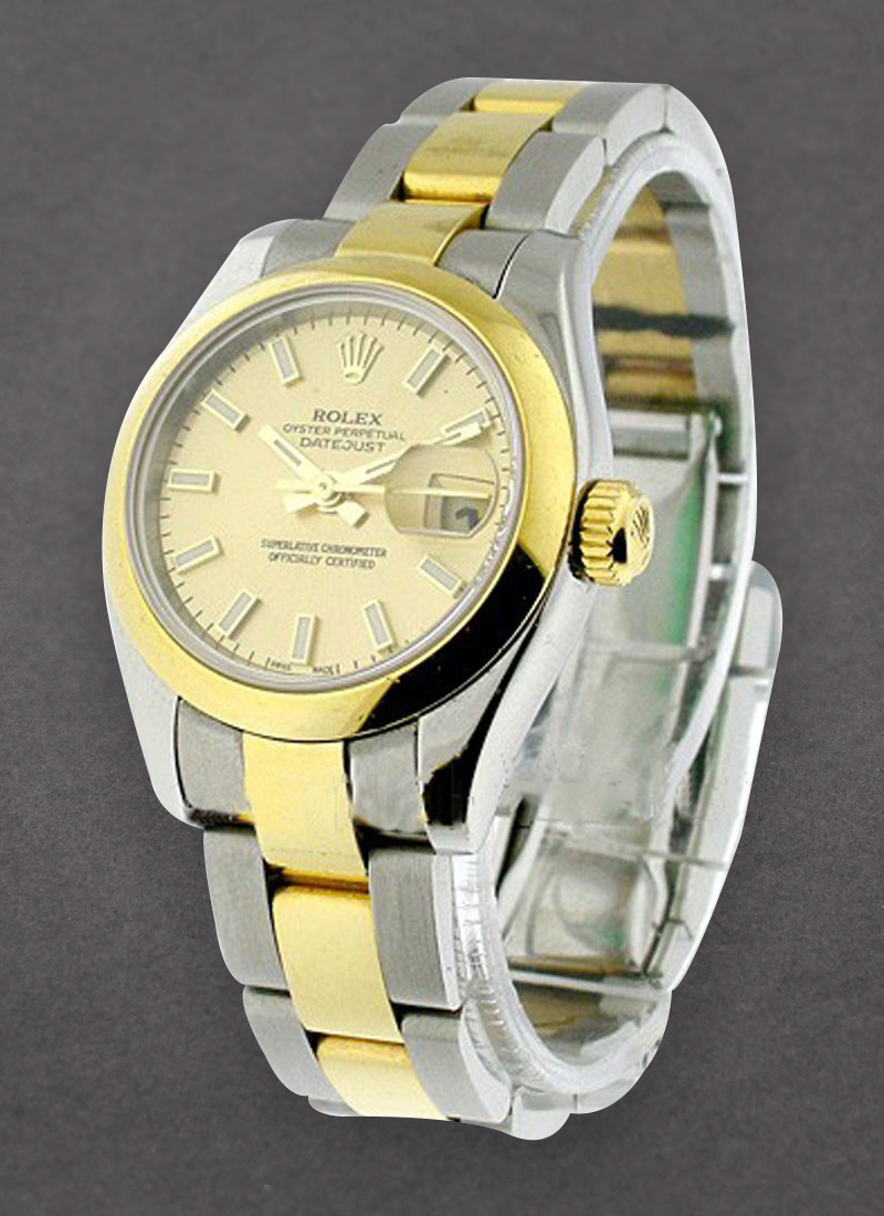 Pre-Owned Rolex Lady 2-Tone Datejust in Steel with Yellow Gold Smooth Bezel