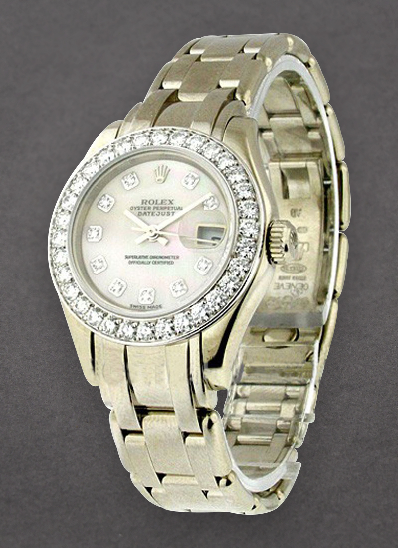 Pre-Owned Rolex Masterpiece Ladies in White Gold with 32 Diamond Bezel