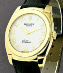 Cellini Cestello in Yellow Gold on Strap with White Dial - Roman Hour Markers