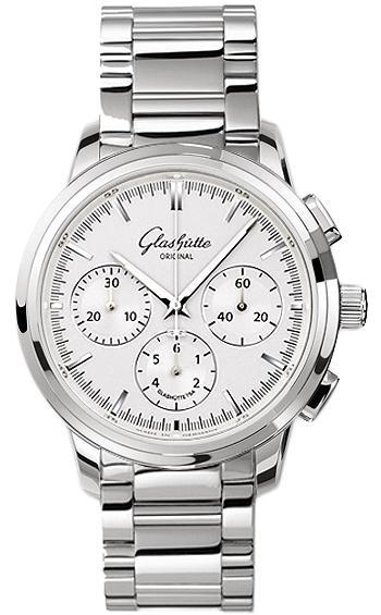 Senator Chronograph 40mm Autoamtic in Steel on Steel Bracelet with Silver Dial