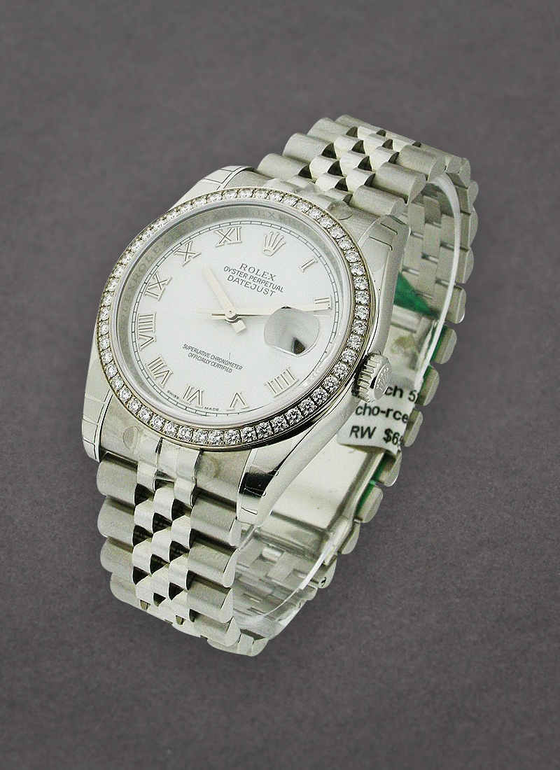 Rolex Unworn Datejust 36 mm in Steel with Diamond Bezel