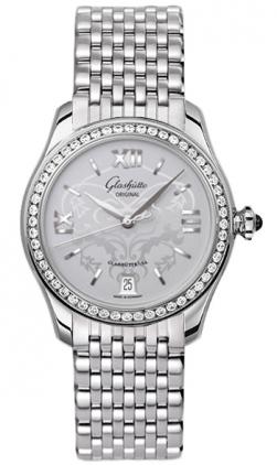 Lady Serenade 36mm Automatic in Steel with Diamond Bezel on Steel Bracelet with Silver Dial
