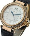 Pasha with Diamond Bezel 42mm Rose Gold on Strap with Silver Dial