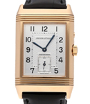 Reverso Grande Taille Night & Day in Rose Gold on Brown Crocodile Leather Strap with Silver Arabic Dial