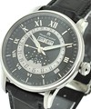 Masterpiece Phase de Lune Steel on Strap with Black Dial