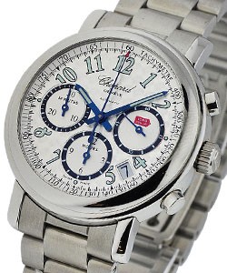 Mille Miglia Chronograph Steel on Bracelet with Silver Dial