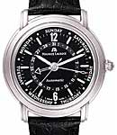 Masterpiece Cinq Aiguilles in Steel on Black Crocodile Leather Strap with Black Dial