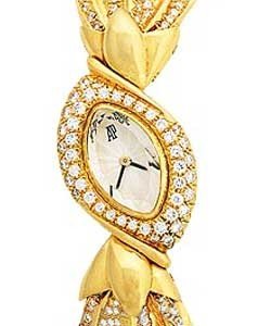 Diamond Dress 17mm in Yellow Gold with Diamonds Bezel on Yellow Gold Bracelet with Paved Diamond Dial