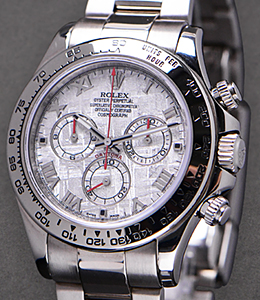 Daytona White Gold on Bracelet circa 2017 with Meteorite Roman Dial - bezel engraved scrabled serial