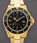 Submariner in Yellow Gold With Black Bezel on Oyster Bracelet with Black Nipple Dial