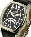 Masterpiece Jours Retrogrades Tonneau Steel on Strap with Black Dial