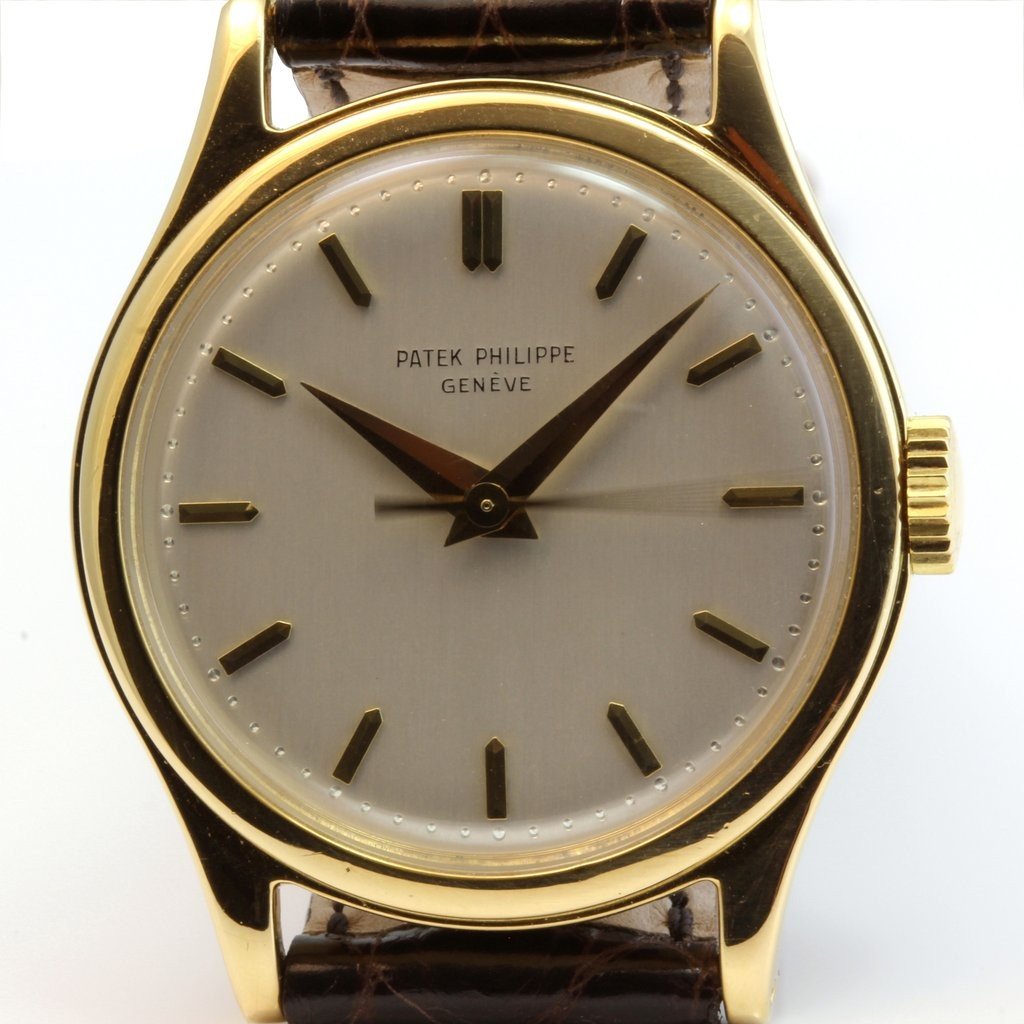 Classic Calatrava 2508  - Vintage - Circa 1955 Yellow Gold on Strap with Opaline Dial