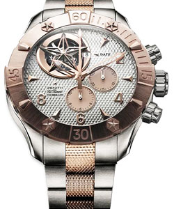 Defy Classic Tourbillon in Steel with Rose Gold on Steel and Rose Gold Bracelet with Silver Dial