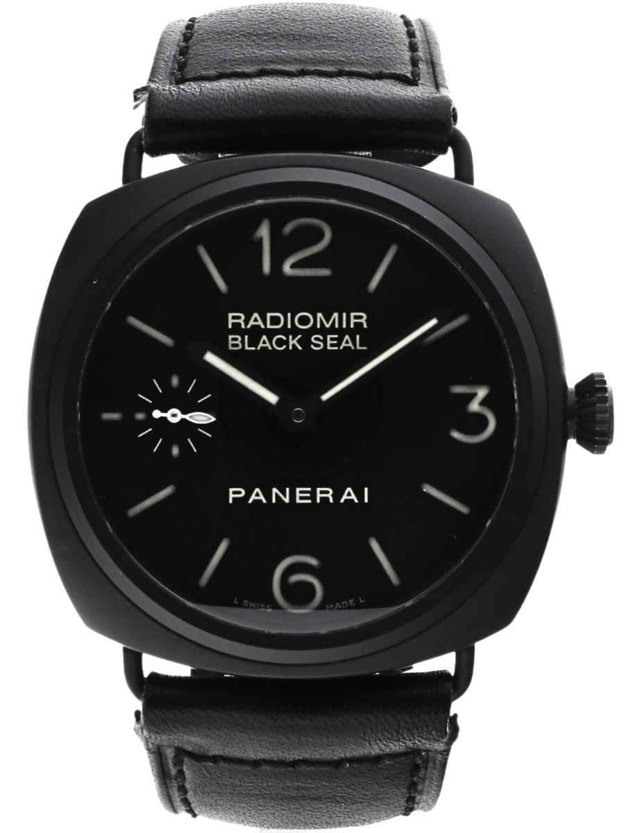 PAM 292 - Radiomir Black Seal in Ceramic on Black Calfskin Leather Strap with Black Dial
