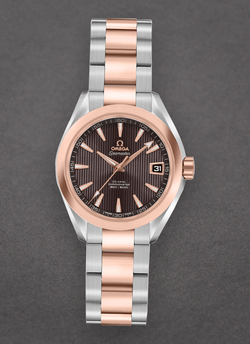 Omega Aqua Terra Ladies in Steel with Rose Gold Bezel